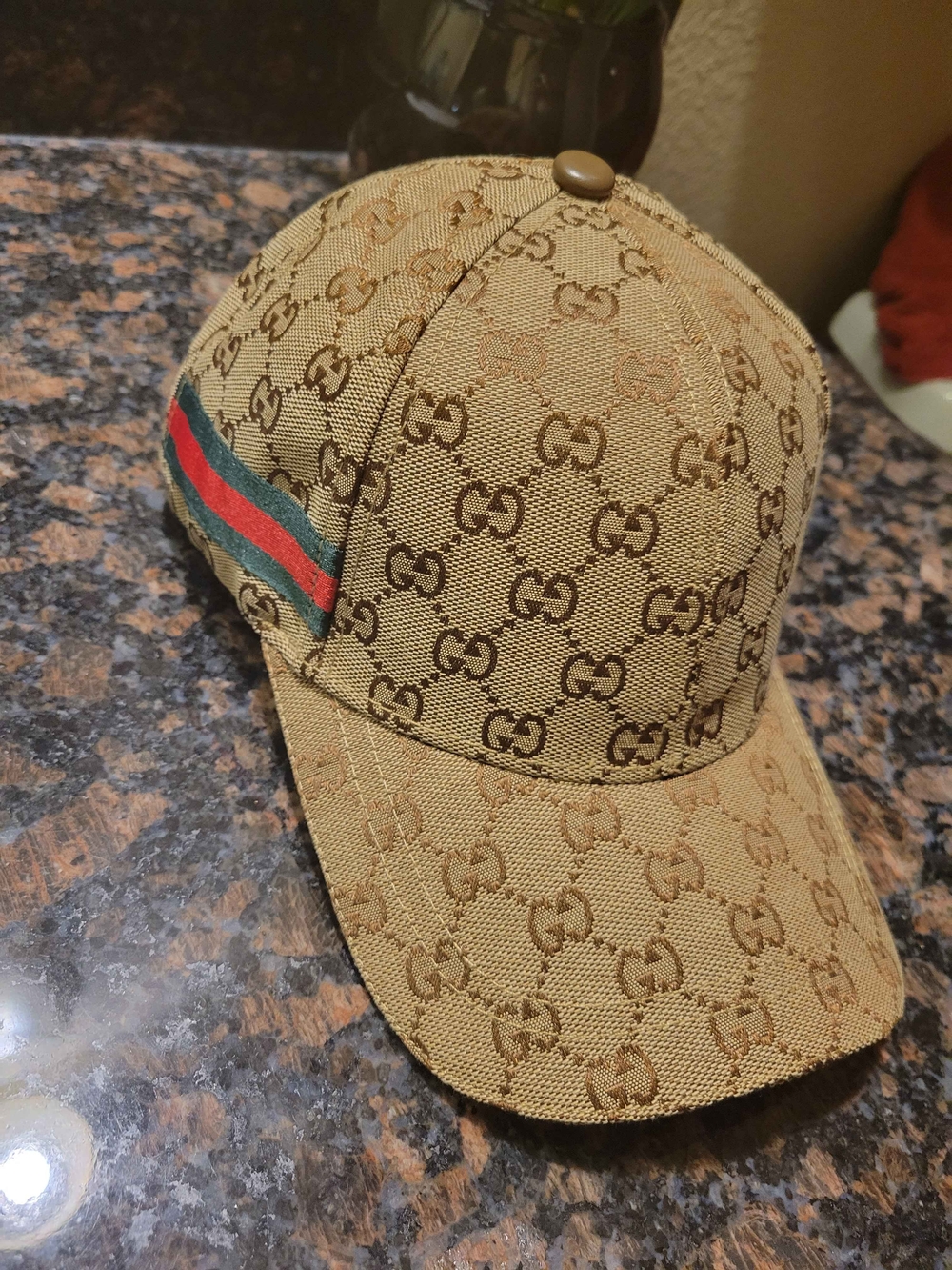 Gucci Beige/Brown GG Monogram Baseball Cap - Picture 3 of 9